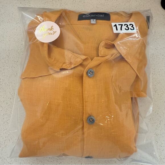 Eskander Sloped Shoulder Linen Shirt - Picture 6 of 6